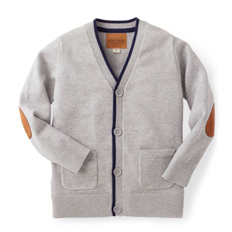 Hope & Henry Boys' Tipped Cardigan with Elbow Patches, Infant | Target