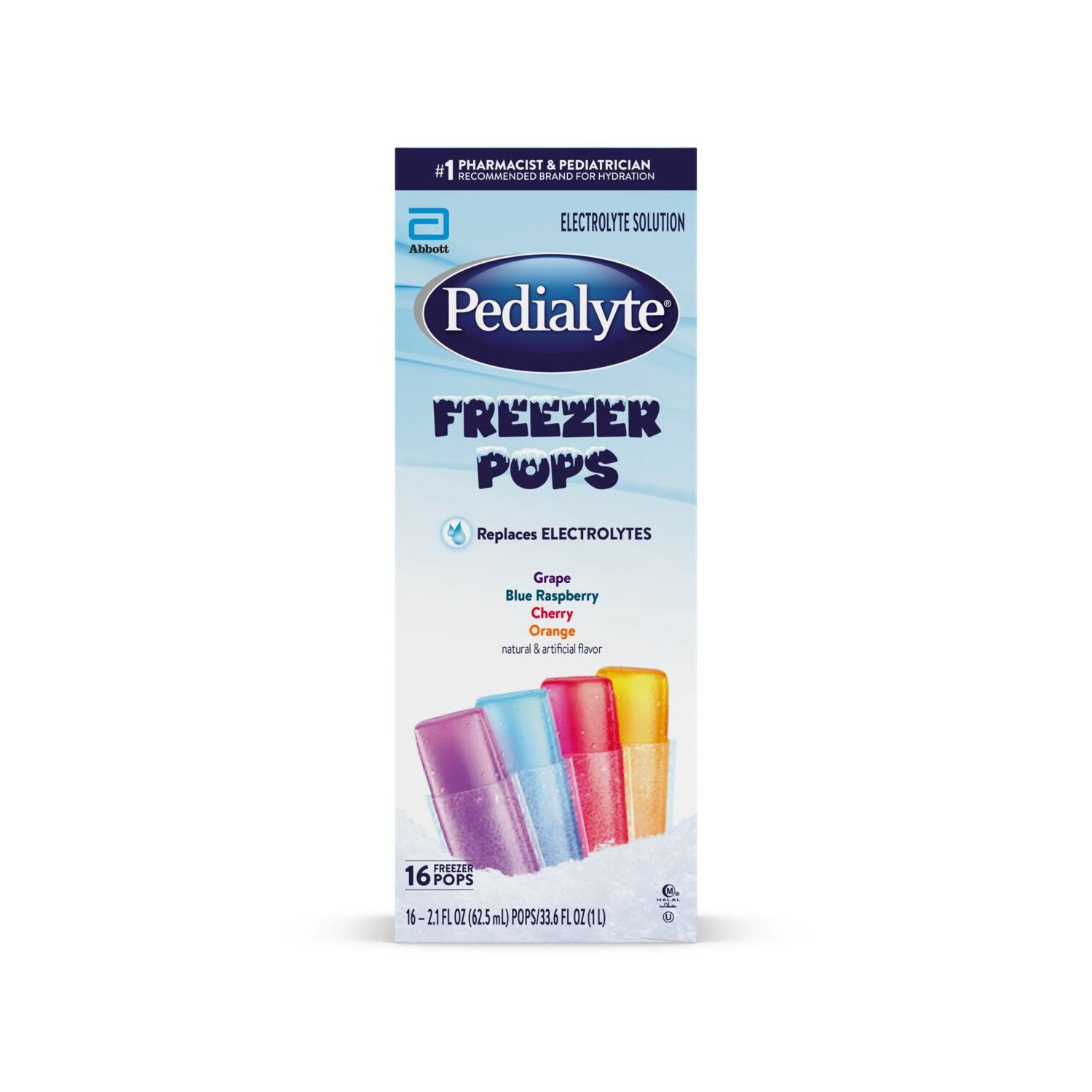 Pedialyte Electrolyte Solution Freezer Pops, Variety Pack, Pack of 16 | Walmart (US)