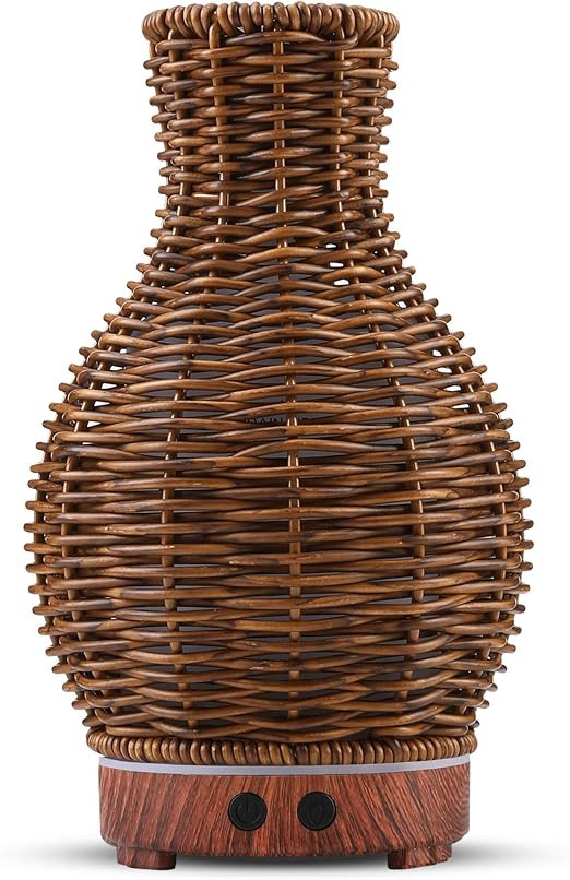 Essential Oil Diffuser, Rattan Ultrasonic Cool Mist Humidifier for Essential Oils with Waterless ... | Amazon (US)