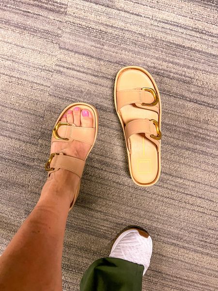 Went back to try on these sandals again and they had them in black….and I had to get them!! These are so comfortable and the trendy style with gold buckles. 

#LTKplussize #LTKshoecrush #LTKover40