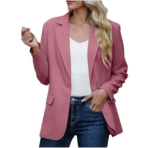 Long Blazers for WomenWomen's Notch Lapel 2 Button Boyfriend Blazer Suit Houndstooth Plaid Jacket Coat | Amazon (US)