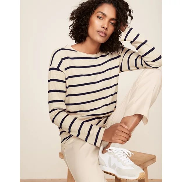 Boxy Breton-Stripe Top | Tops & T-Shirts | The  White Company | The White Company (UK)