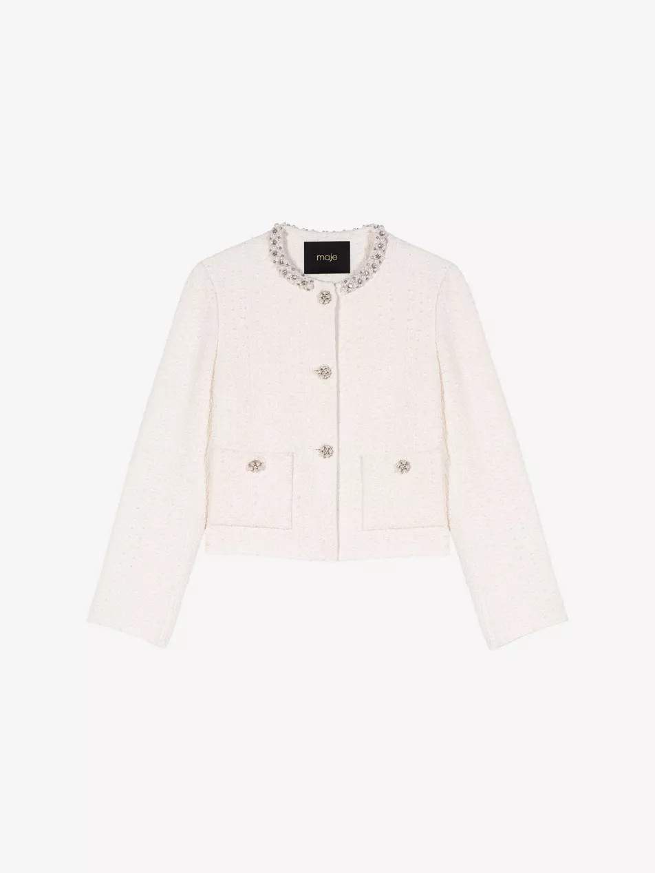 Pearl-Trim Tweed Jacket | Selfridges