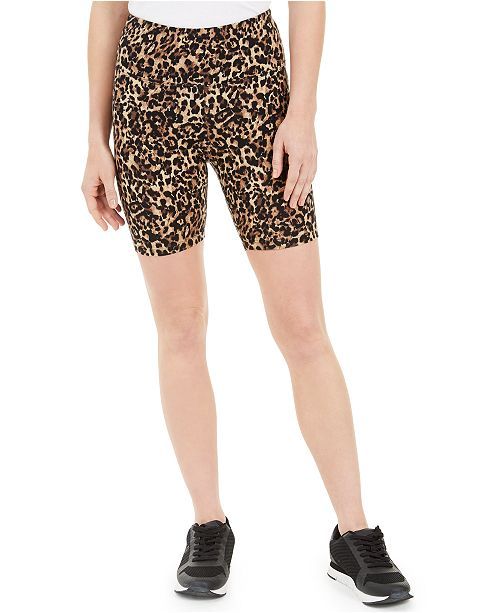 INC Women's Leopard-Print Bike Shorts, Created for Macy's | Macys (US)