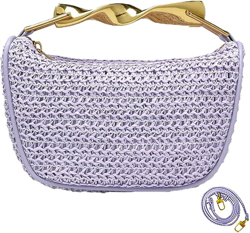 JYG Handmade Straw Crossbody Bags for Women Mini Summer Satchel Purse Fashion Woven Shoulder Hand... | Amazon (US)