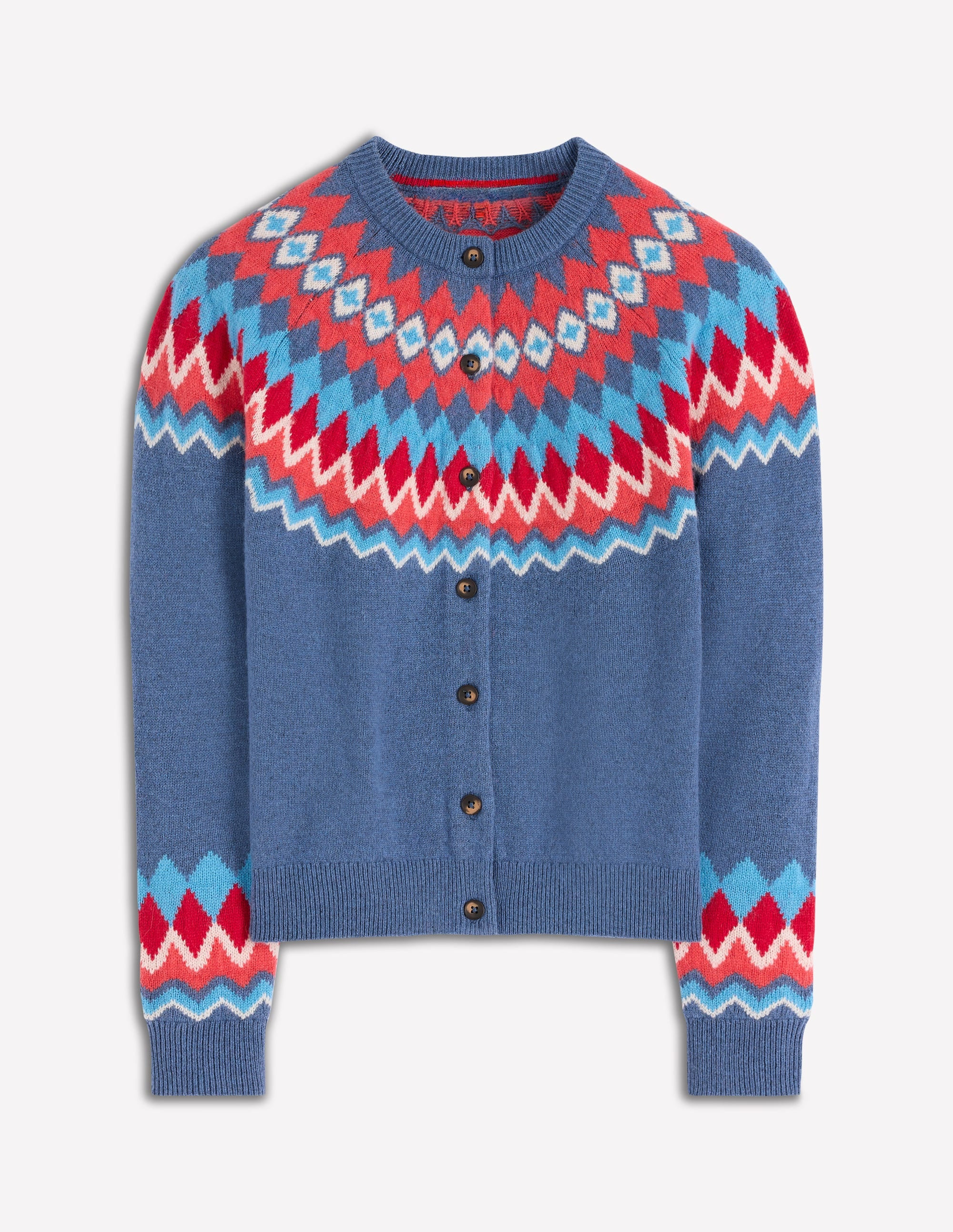 Edie Fair Isle Cardigan-Blue Fair Isle | Boden (US)