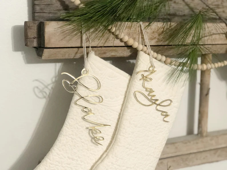 Mirrored Acrylic Stocking Tag  Stocking Name Tag  Stocking | Etsy | Etsy (US)