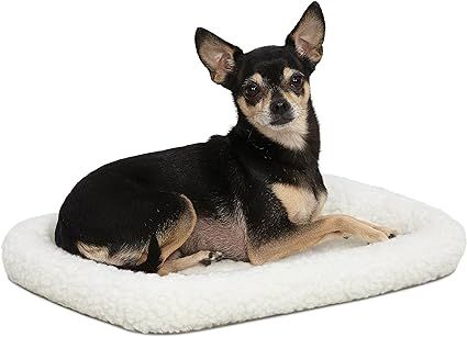 MidWest Homes for Pets Dog Bed 18L-Inch White Fleece Dog Bed or Cat Bed w/ Comfortable Bolster | ... | Amazon (US)