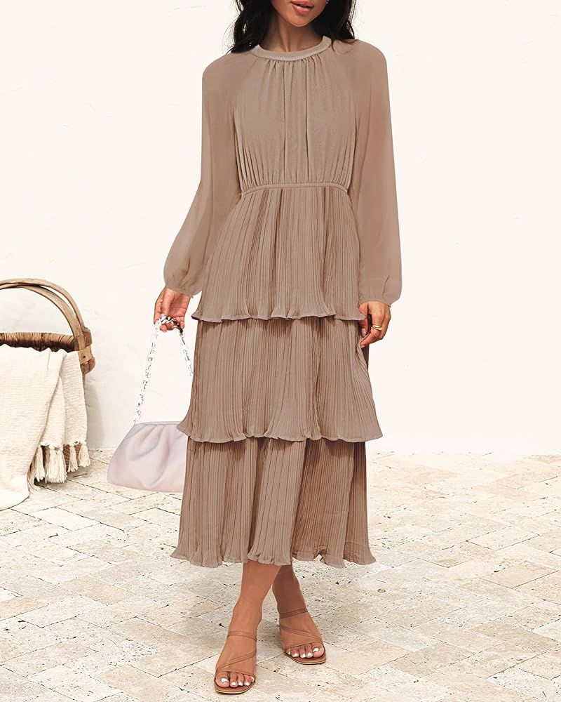 ZESICA Women's Long Sleeve Swing Long Midi Dress
Polyester
Party
 | Amazon (US)
