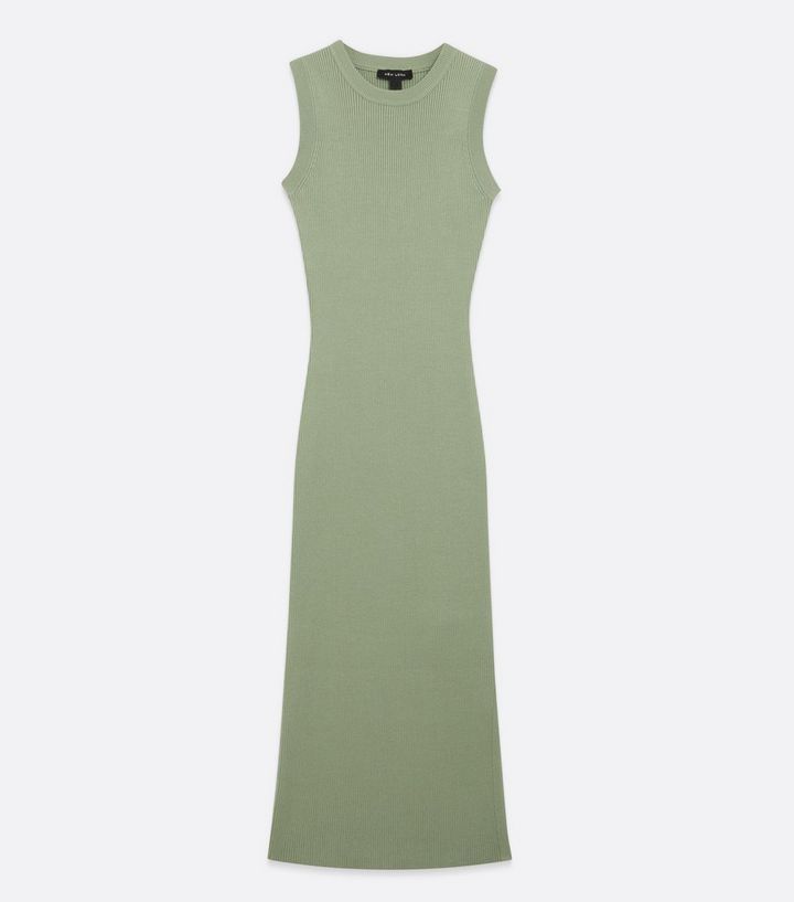 Light Green Ribbed Knit Sleeveless Midi Dress
						
						Add to Saved Items
						Remove from S... | New Look (UK)