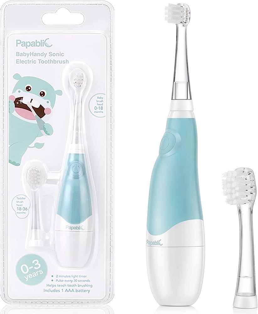 Papablic BabyHandy 2-Stage Sonic Electric Toothbrush for Babies and Toddlers Ages 0-3 Years | Amazon (US)