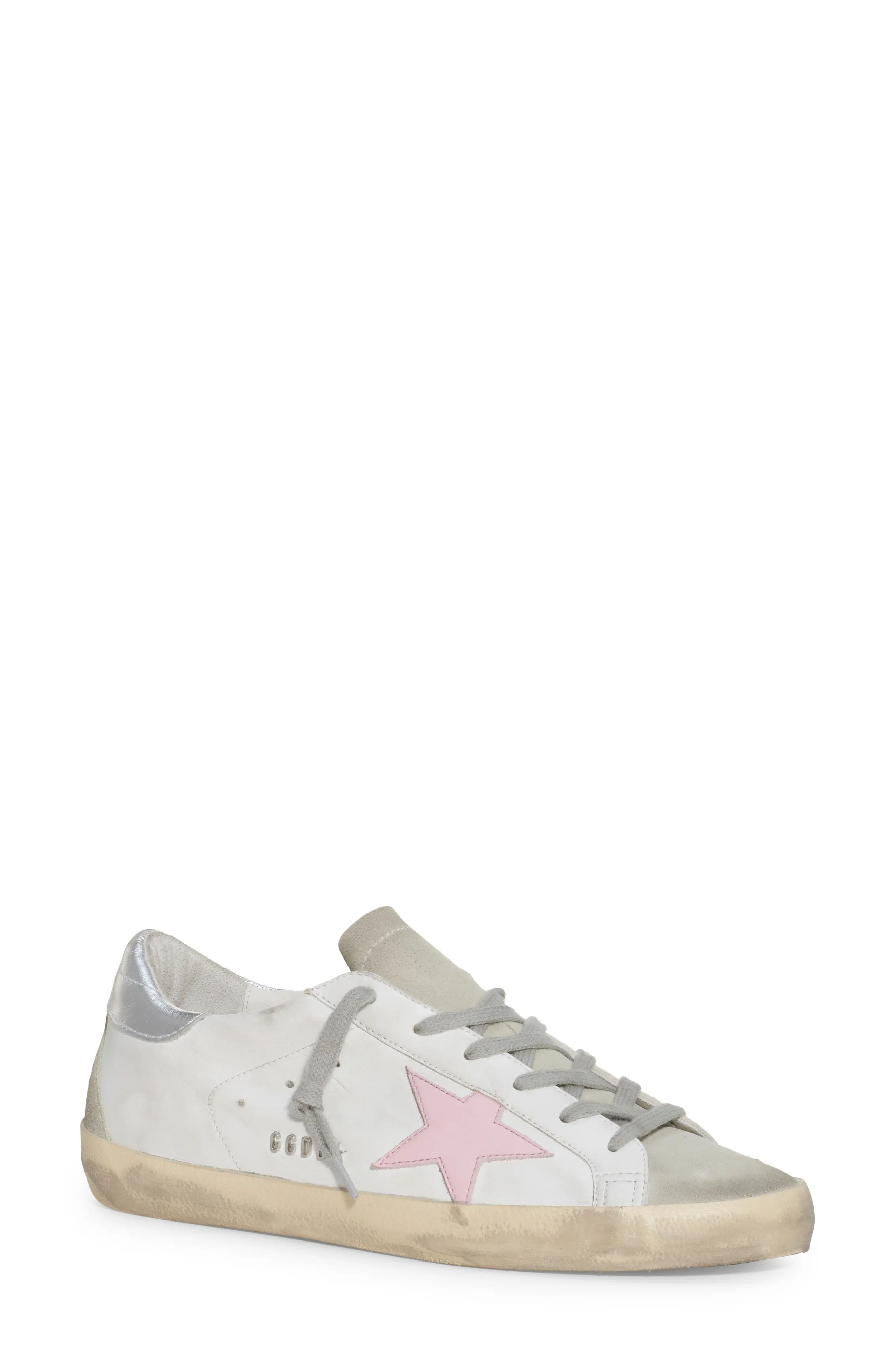 Golden Goose Super-Star Low Top Sneaker in White/Ice/Pink/Silver at Nordstrom, Size 11Us | Nordstrom