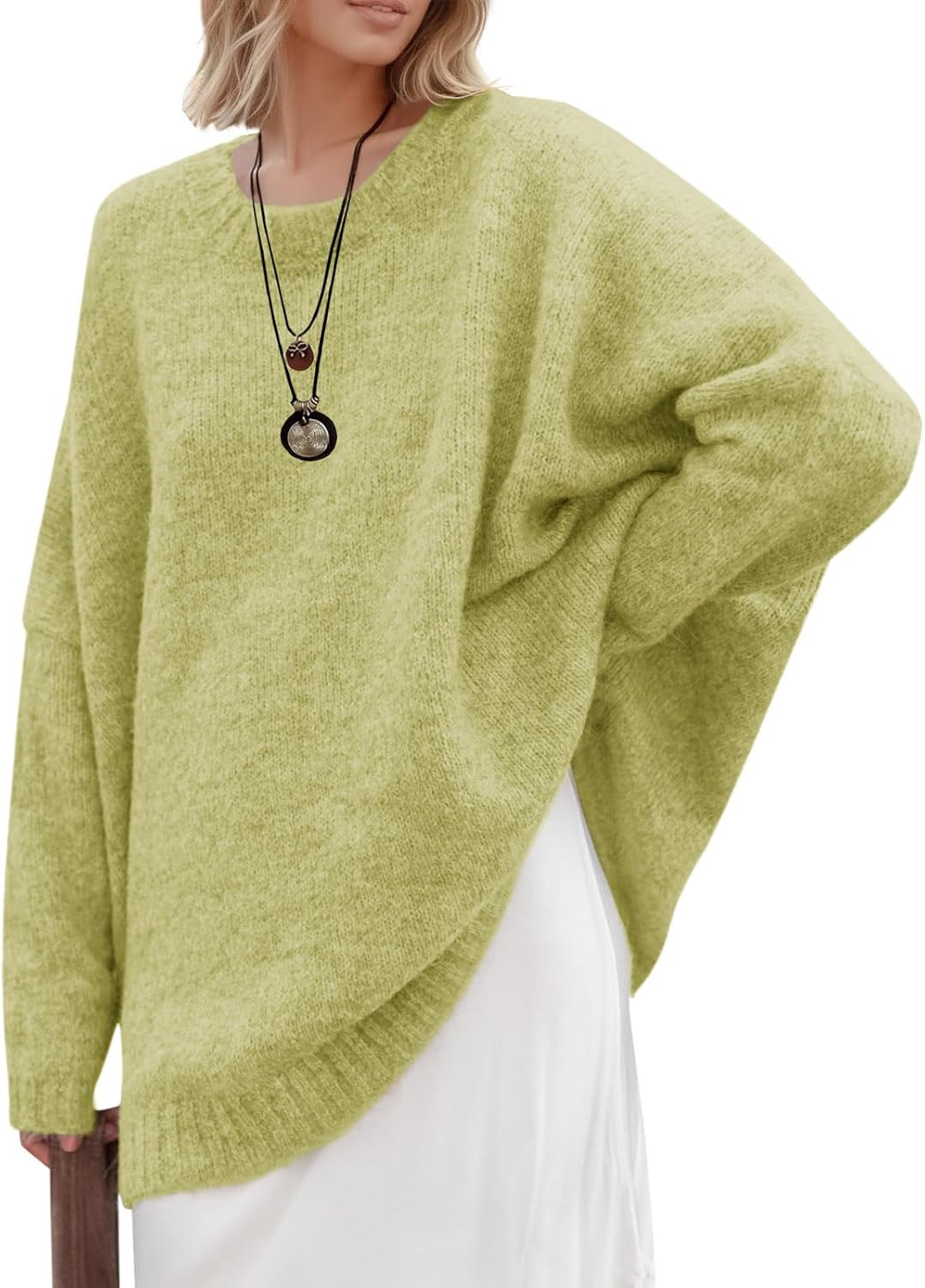 Saodimallsu Womens Oversized Tunic Sweaters Chunky Knit Slouchy Pullover | Amazon (US)