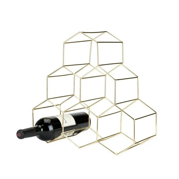 Viski Geo Set of 1 Freestanding Racks & Cabinets, Holds 6 Bottles, Countertop Wine Rack, 14.25", ... | Walmart (US)