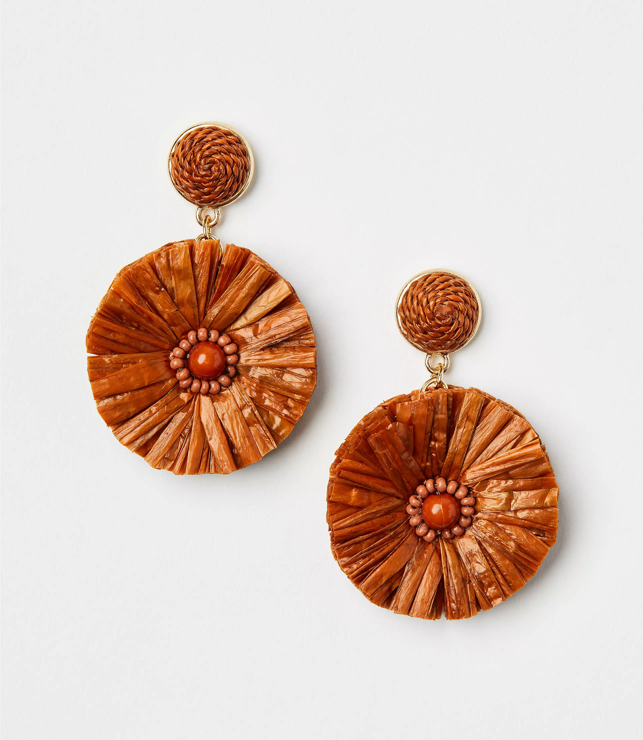 Raffia Circle Statement Earrings | LOFT
