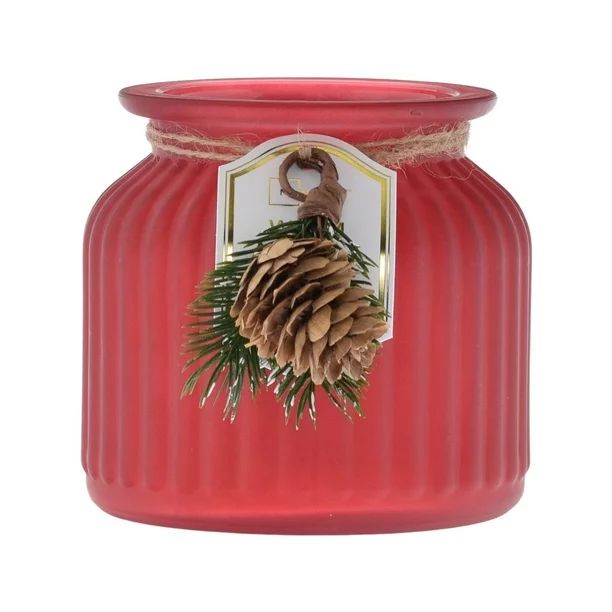 MainStay Warm Apple Pie Scented 2-Wick Ribbed Red Pagoda Jar 17.5oz with pick - Walmart.com | Walmart (US)