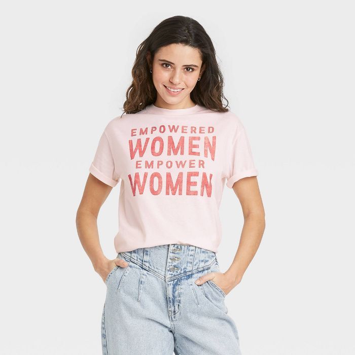 Women's Empowered Women Empower Women Short Sleeve Graphic T-Shirt - Pink | Target