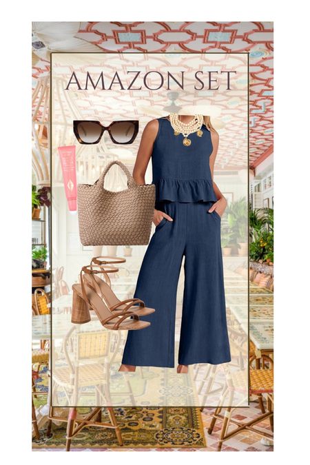 The cutest Amazon set for spring. 

Amazon linen outfit. Tuckernuck jewelry. Beach jewelry. Spring heels. Brown heels. Amazon bag. TARTE blush. Amazon sunglasses. Amazon vacation outfit ideas.

#LTKstyletip #LTKunder50 #LTKshoecrush