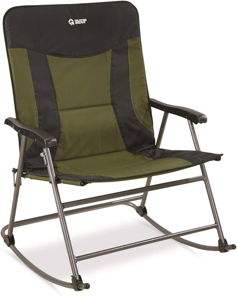Guide Gear Oversized XXL Rocking Camp Chair, 600-lb. Capacity, Green/Black | Amazon (US)