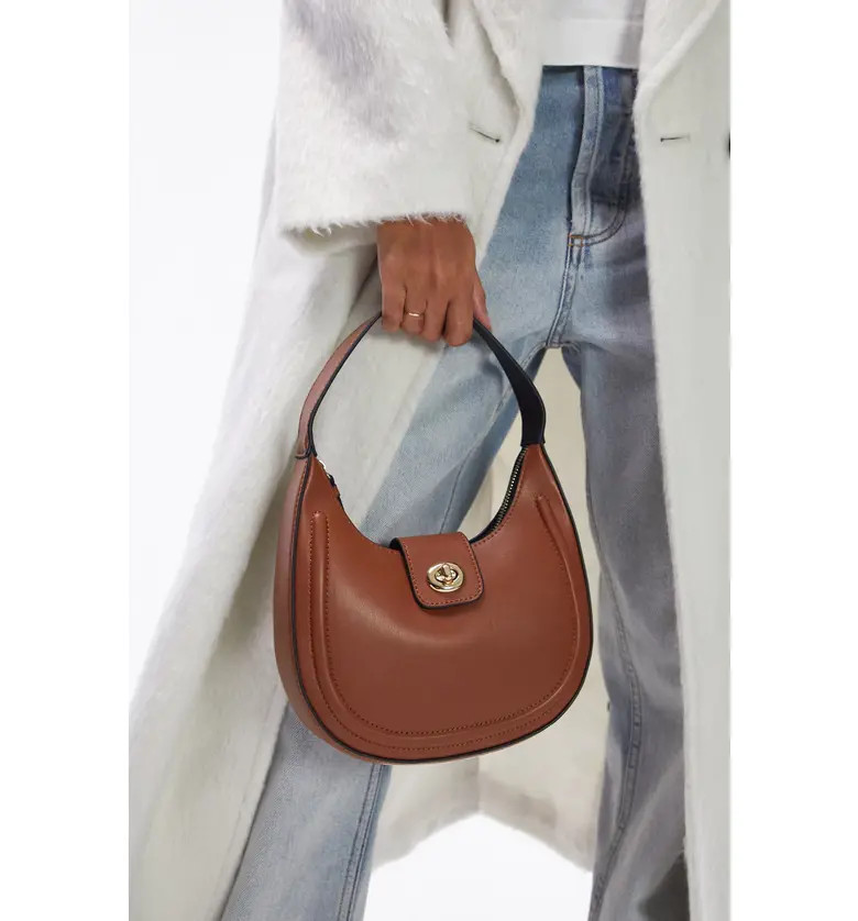 Twist Lock Faux Leather Shoulder Bag | Nordstrom