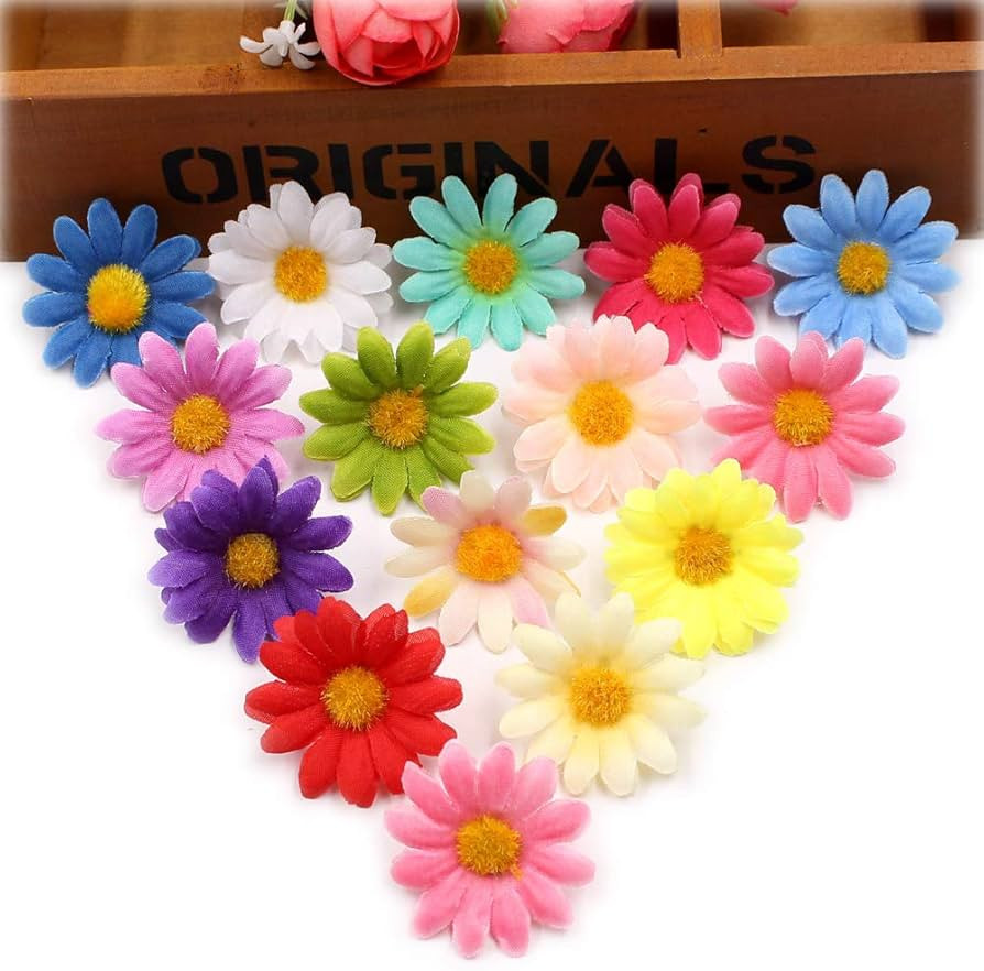 Fake Flowers Heads Bulk Small Silk Sunflower Handmake Head Wedding Decoration DIY Wreath Gift Scr... | Amazon (US)
