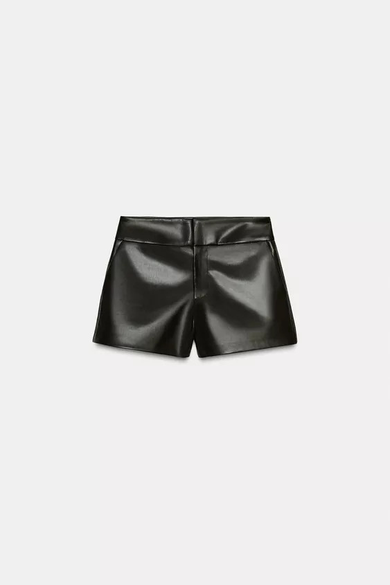 FAUX LEATHER MINI SHORTS | Zara US