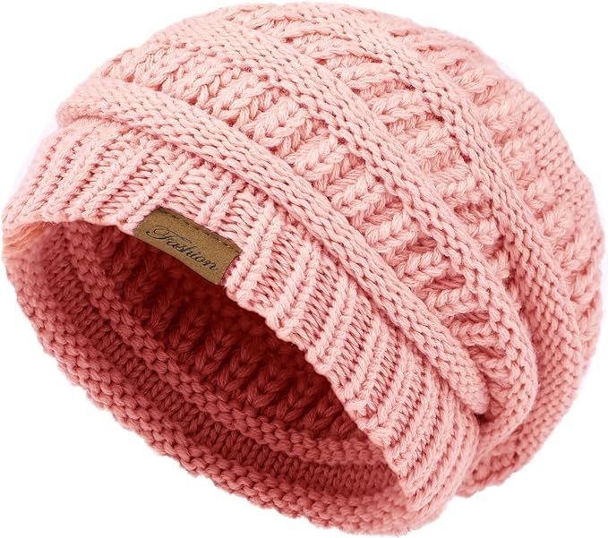 Pleneal Beanie Hat for Women Slouchy Hats, Winter Warm Chunky Soft Warm Cable Skull Cap Beanies | Amazon (US)