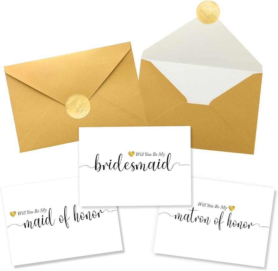 Sabary 10 Sets Bridesmaid Proposal Card Set Will You Be My Bridesmaid Card with Envelopes and Sea... | Amazon (US)