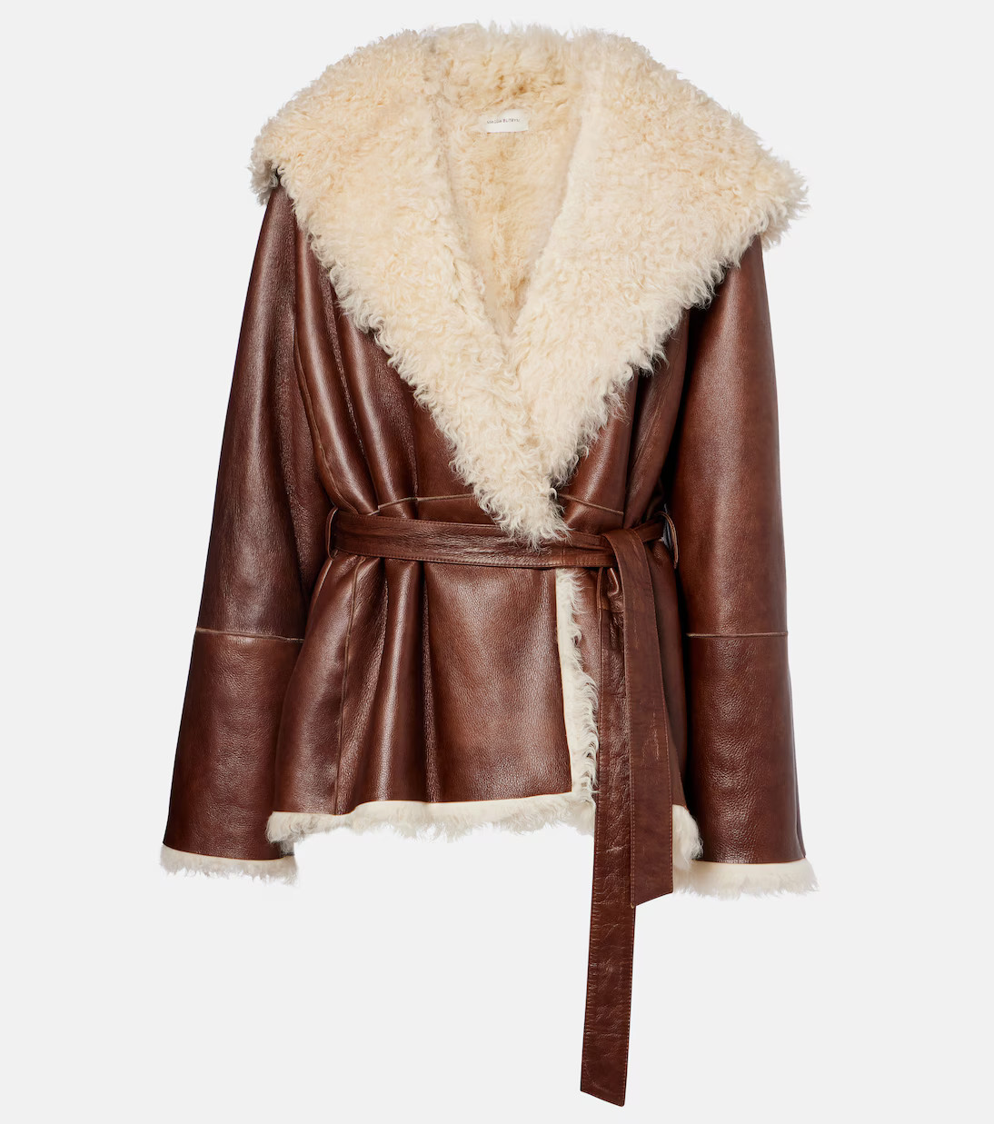 Shearling-trimmed leather jacket | Mytheresa (US/CA)