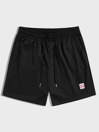 Guys Letter Graphic Drawstring Shorts | ROMWE