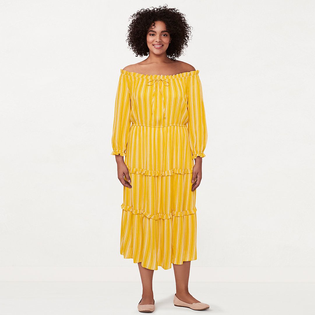 Plus Size LC Lauren Conrad Off-the-Shoulder Tiered Maxi Dress | Kohls | Kohl's