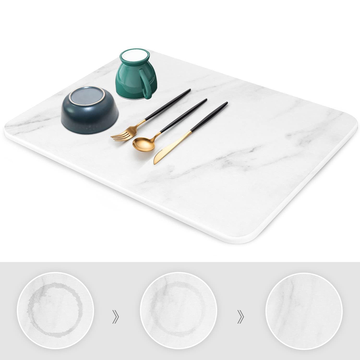 Stone Drying Mat for Kitchen Counter, Super Absorbent, Heat Resistant Dish Drying Mats, Eco-Frien... | Amazon (US)
