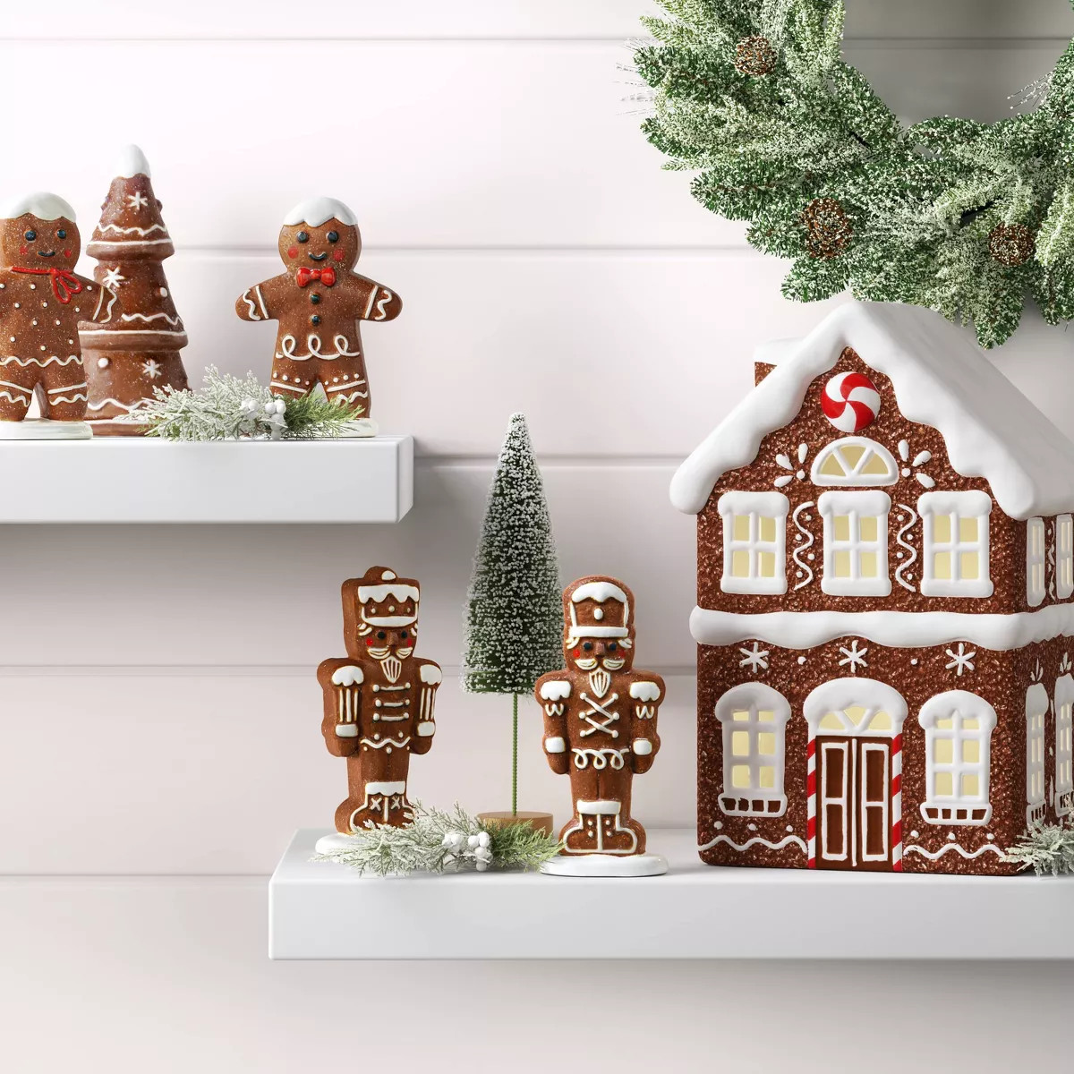 Christmas Ceramic Gingerbread House Decor Tall House - Wondershop™ | Target