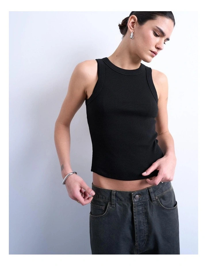 TOPSHOP Mary Singlet in Black | MYER | Myer