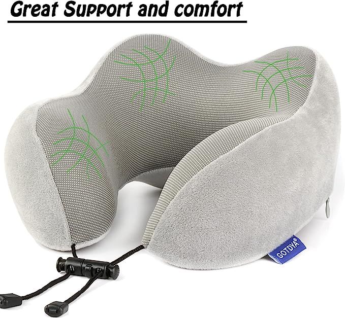 Amazon.com: Travel Pillow,Travel Neck Pillows for Sleeping,100% Pure Memory Foam Soft Comfort & S... | Amazon (US)