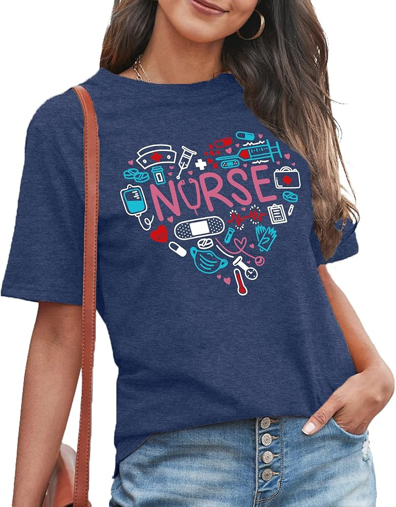 MAIHUN Nurse Life Shirt Short Sleeve Tee Tops | Amazon (US)