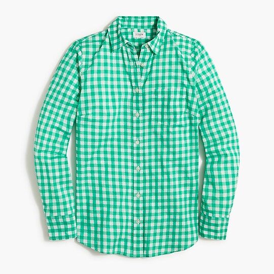 Gingham lightweight cotton shirt in signature fit | J.Crew Factory