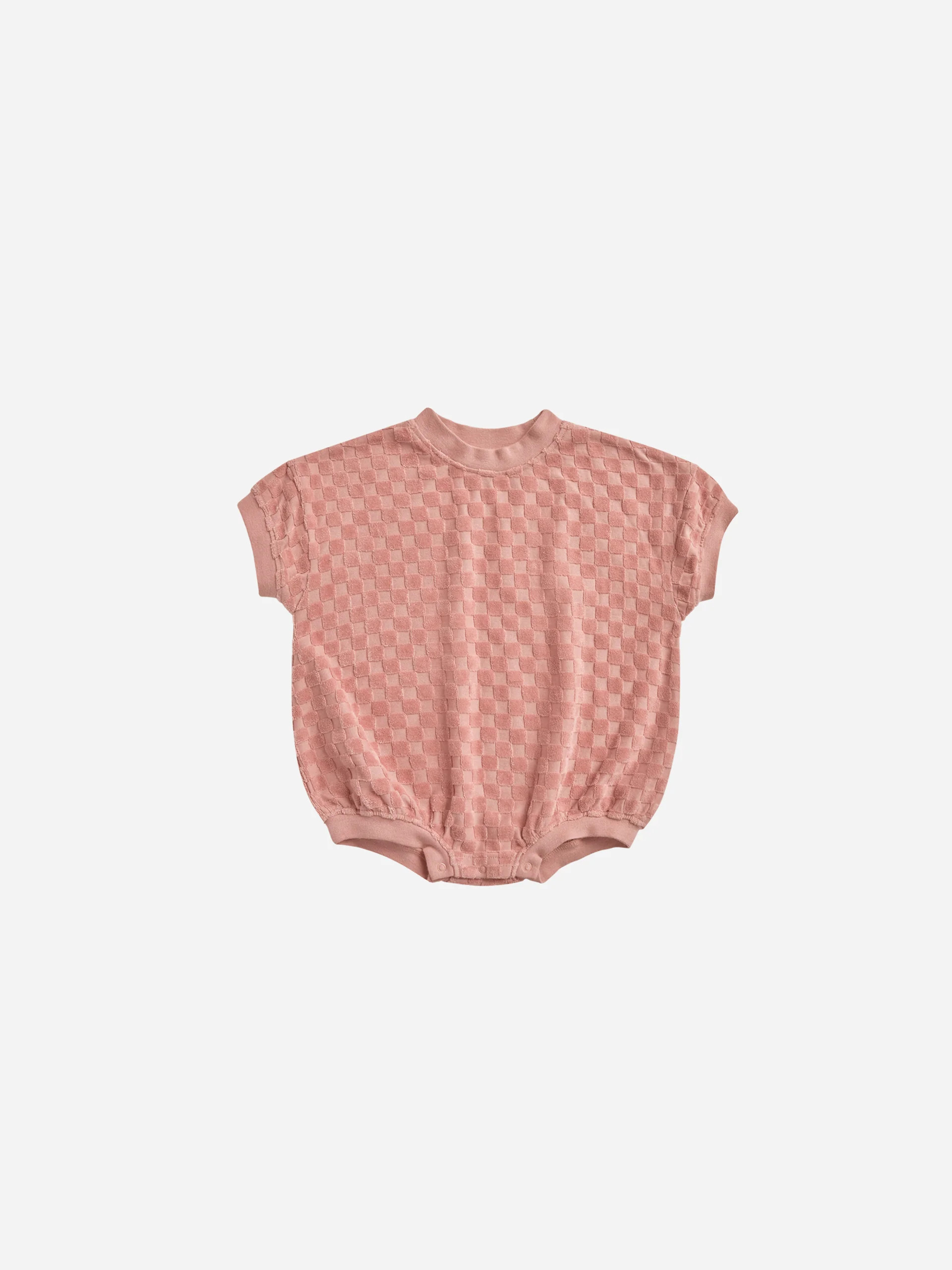 Noah Romper || Pink Check | Rylee + Cru