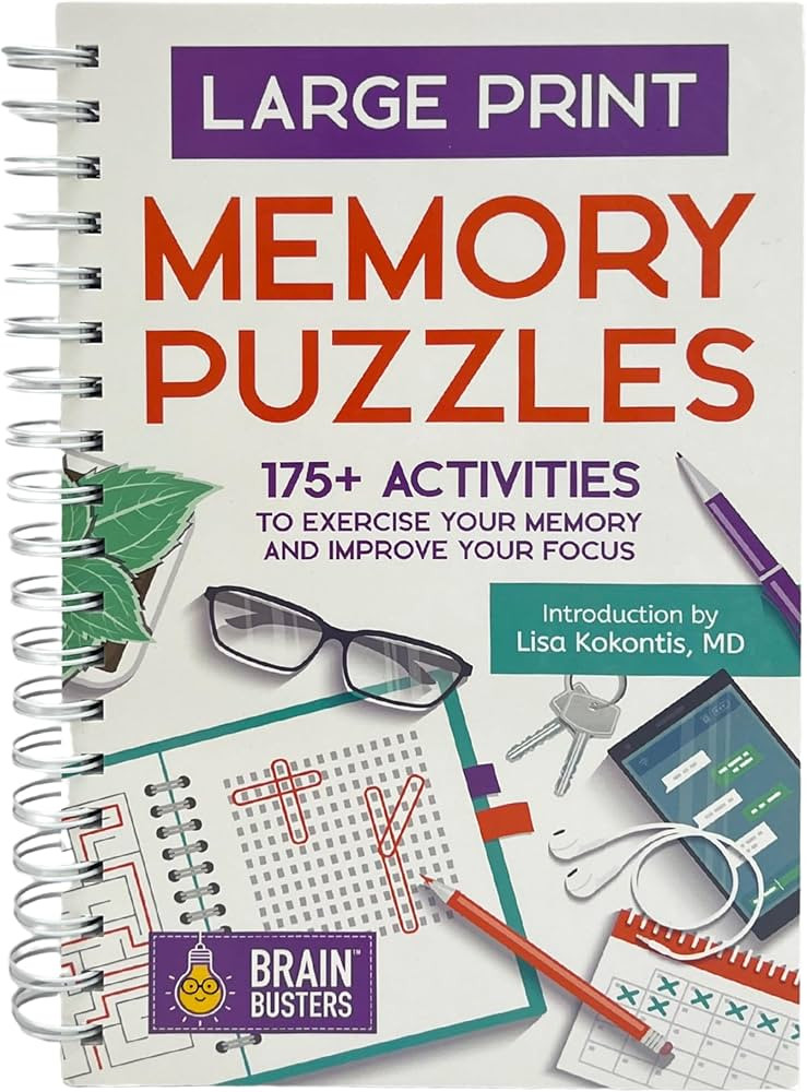 Large Print Memory Puzzles: 175+ Puzzles and Activities for Adults to Exercise Memory and Improve... | Amazon (US)