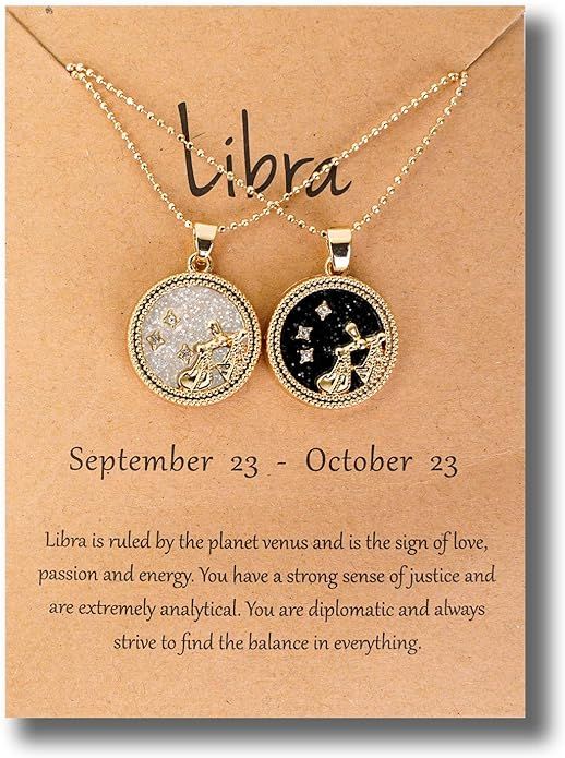 Burpada 12 Constellation Necklaces for Women, 14K Gold Plated Necklaces with Coin Pendant Astrolo... | Amazon (US)