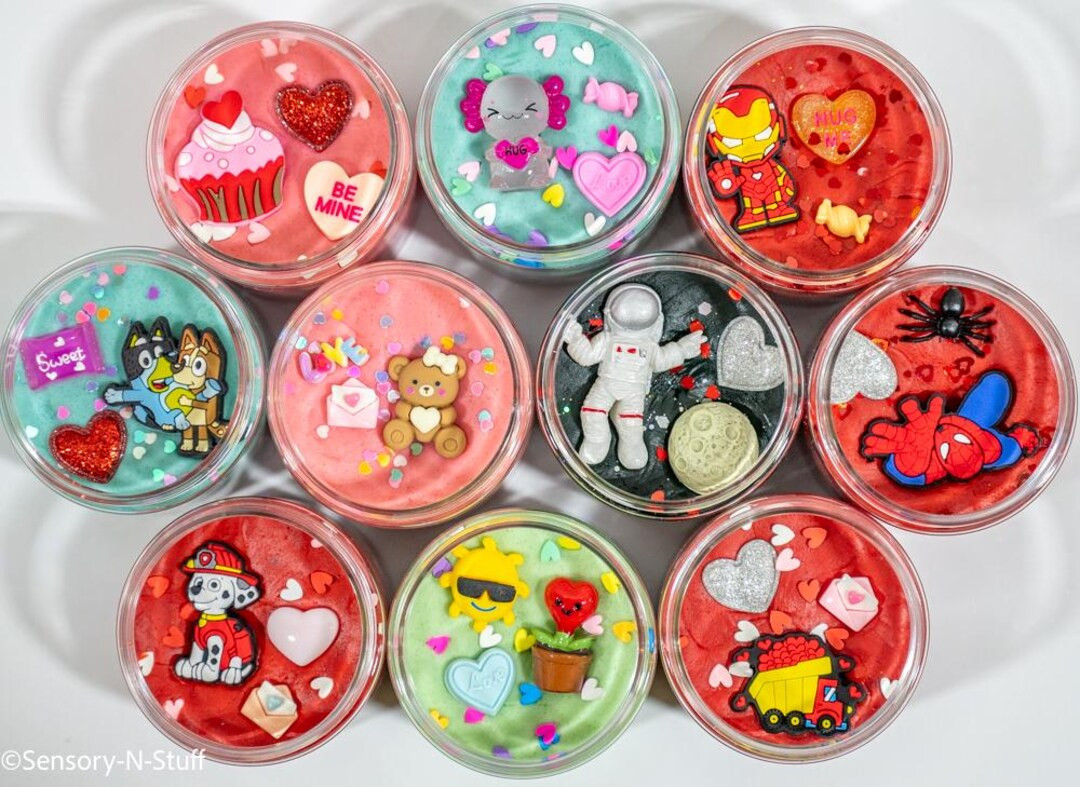 Valentine's Day Playdough Jars, Kids Sensory Kit, Gifts For Kids, Themed Playdough Jars, Birthday... | Etsy (US)