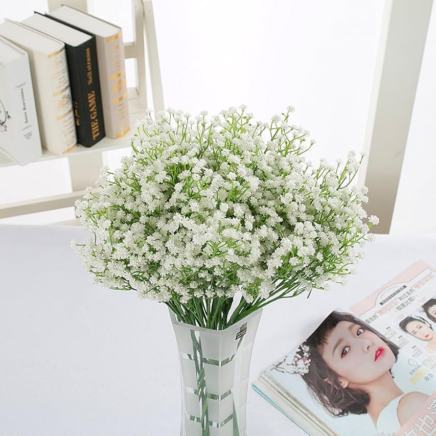 Artificial Baby Breath Gypsophila Flowers Bouquets 15 pcs Real Touch Flowers for Wedding Party DIY W | Amazon (US)
