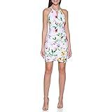 GUESS womens Guess Women's Floral Printed Halter Sheath Dress, White Multi, 12 US | Amazon (US)
