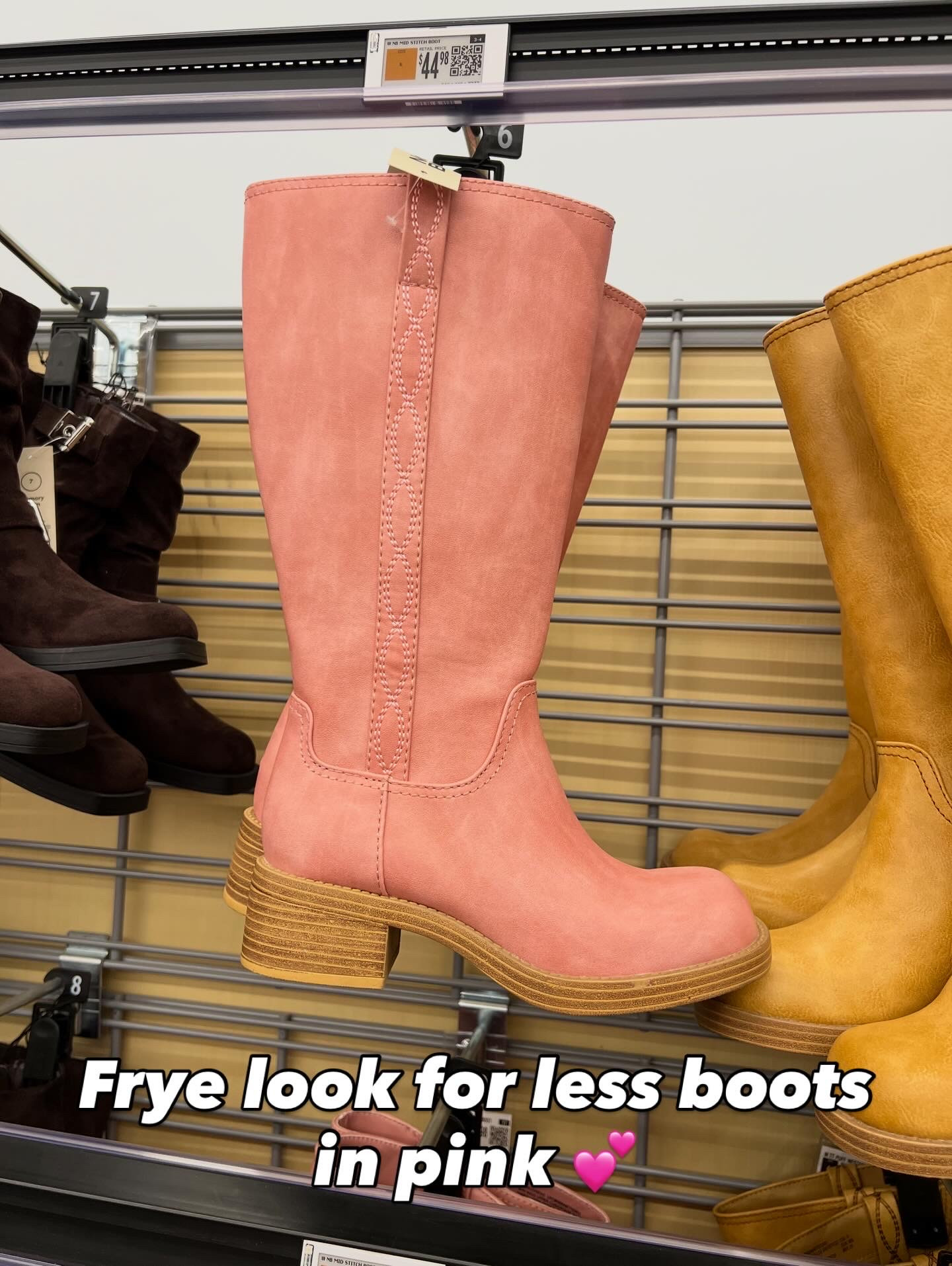 Walmart look for less Frye western boots in pink 🩷