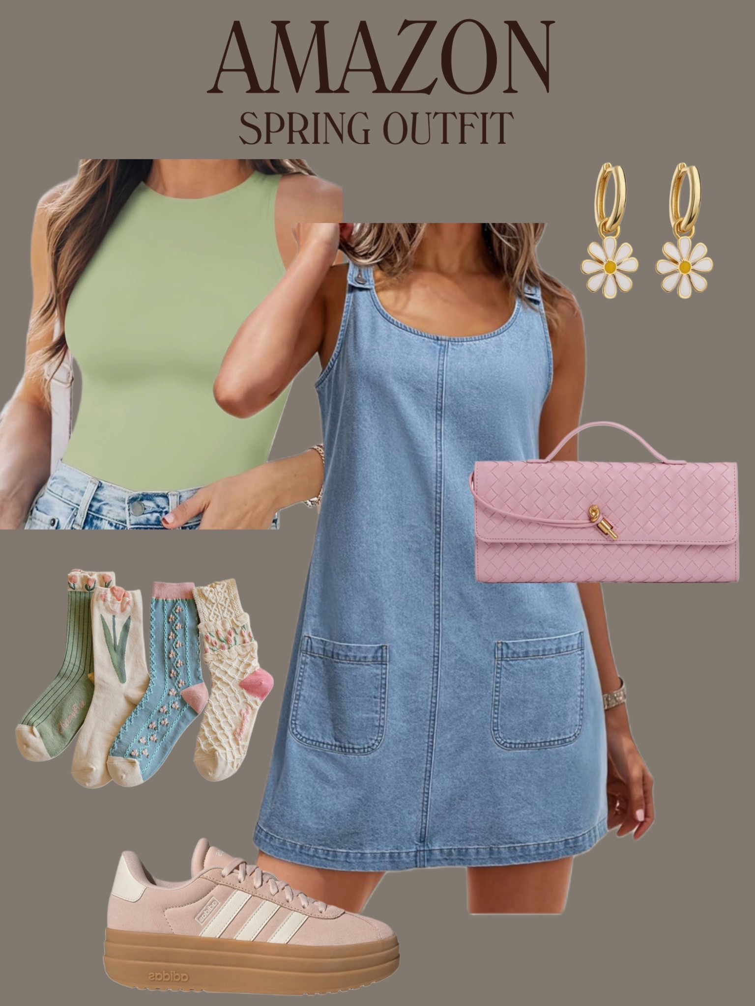 Amazon Spring Outfit Inspo 🌼👗🐰

Easter outfit - pink purse - Easter socks - spring socks - one piece - Daisy earrings - spring accessories - adidas pink - girly - denim dress - denim jumper - elevated casual - comfy 

#LTKSpringSale #LTKSeasonal #LTKootd
