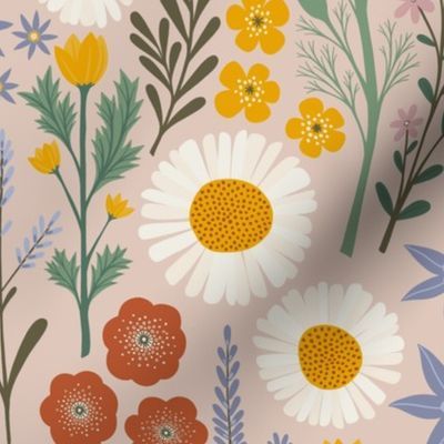 British Spring Meadow (large scale) | Spoonflower