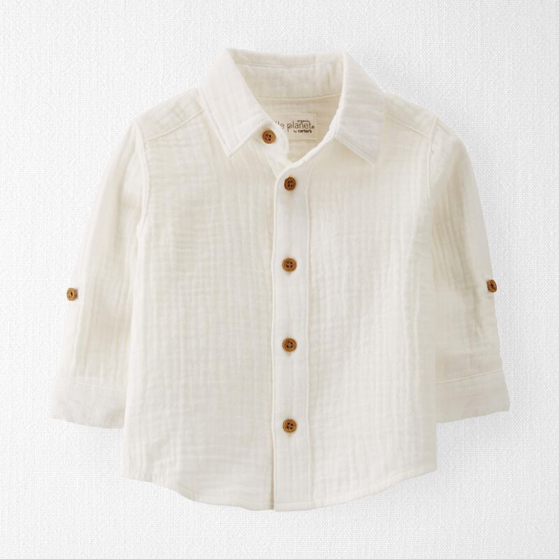 Baby Organic Cotton Gauze Button-Front Shirt | Carter's