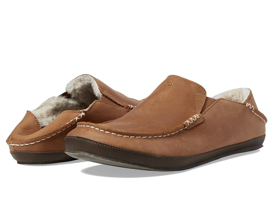OluKai Moloa Slipper Men's Slippers Toffee/Dark Wood : 9 D - Medium, Nubuck | Zappos