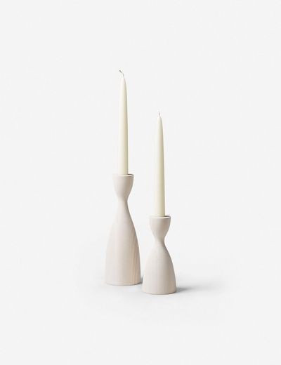 Farmhouse Pottery Pantry Candlestick, White | Lulu and Georgia 