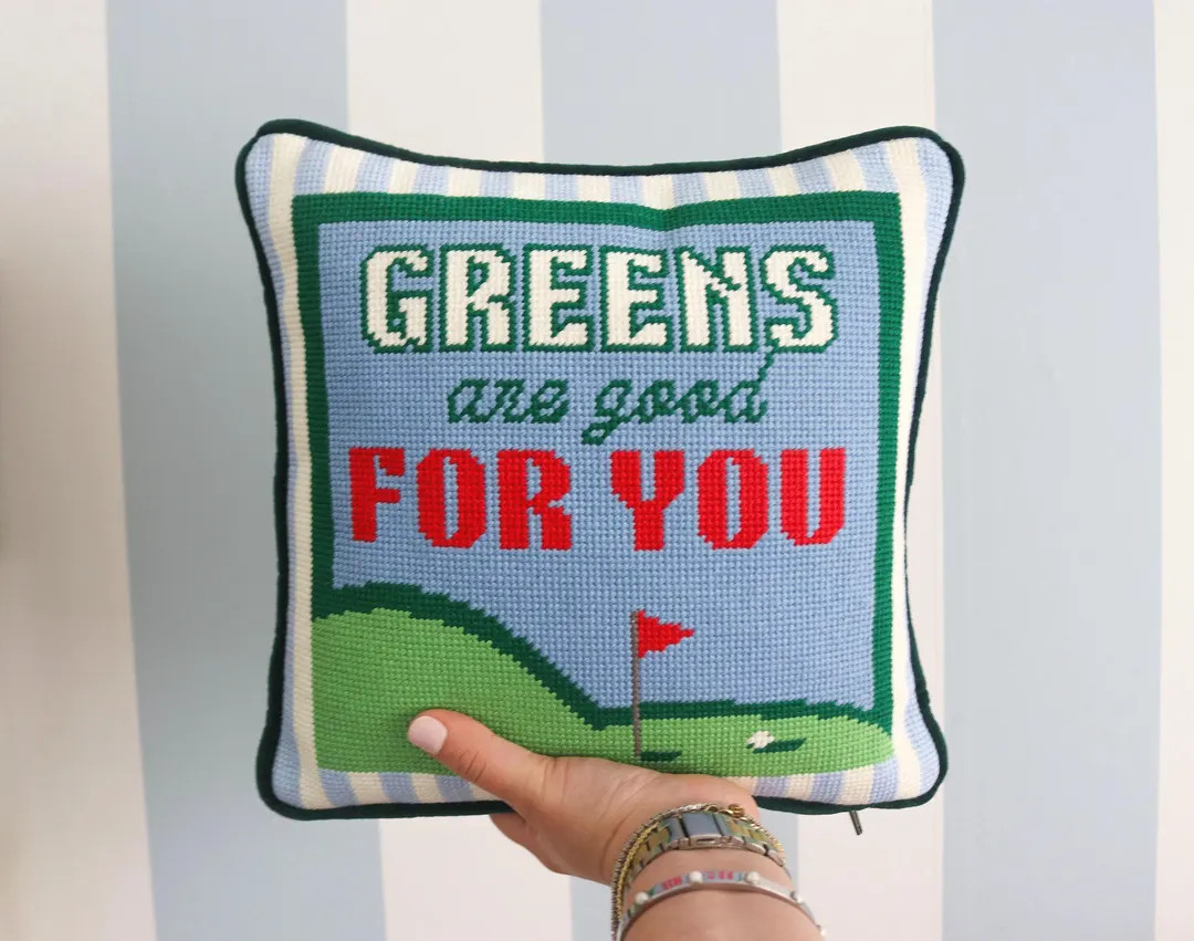 Greens are Good for You Golf  Needlepoint Pillow | Etsy (US)